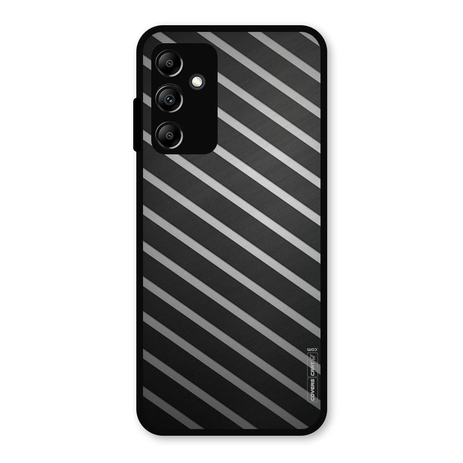 Grey And Black Stripes Metal Back Case for Galaxy A14 5G