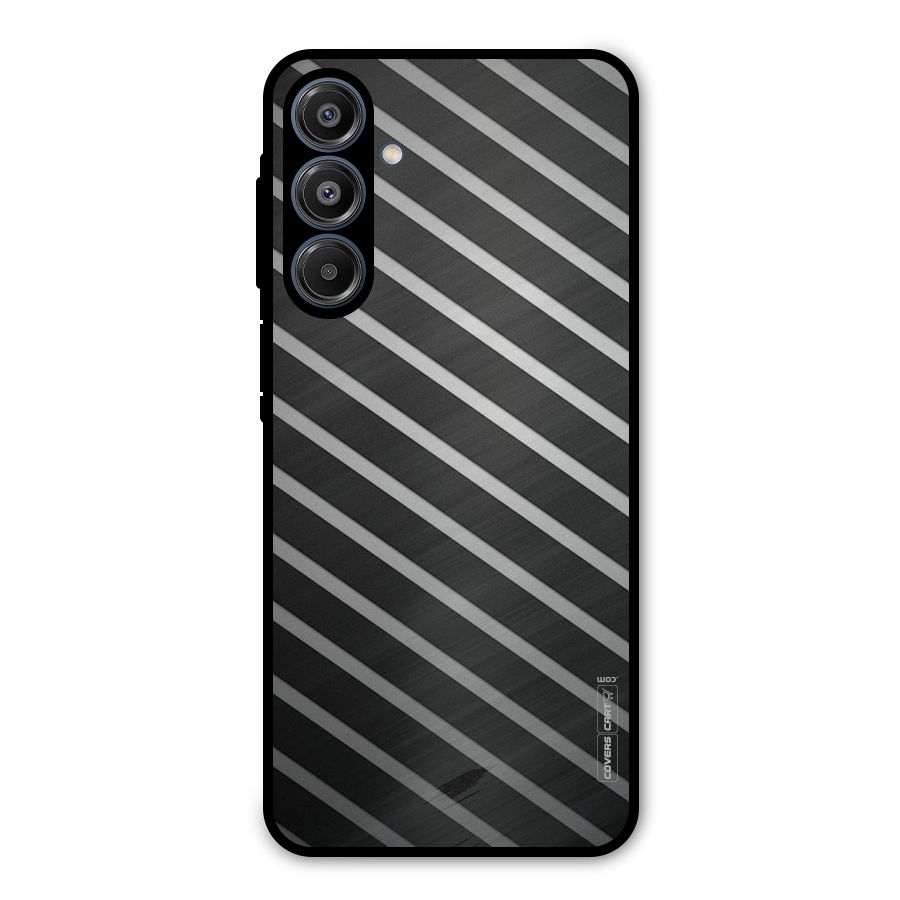 Grey And Black Stripes Metal Back Case for Galaxy A16 5G