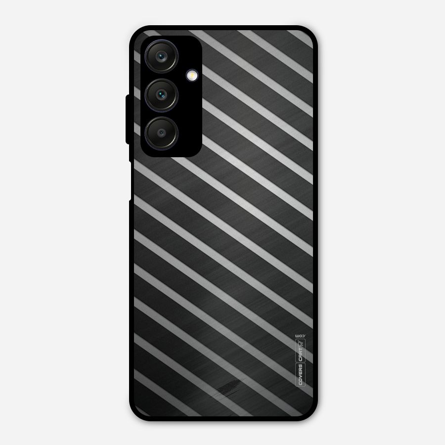 Grey And Black Stripes Metal Back Case for Galaxy A25 5G