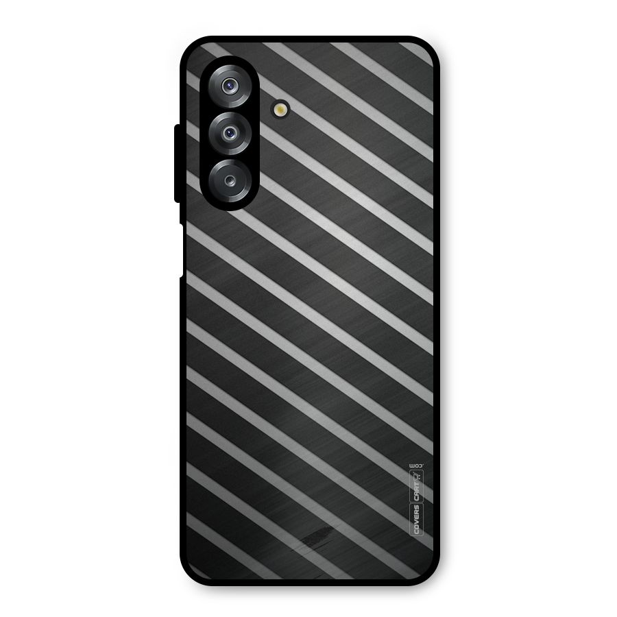 Grey And Black Stripes Metal Back Case for Galaxy A26