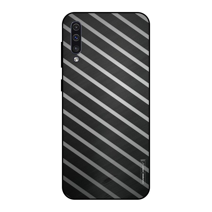 Grey And Black Stripes Metal Back Case for Galaxy A30s