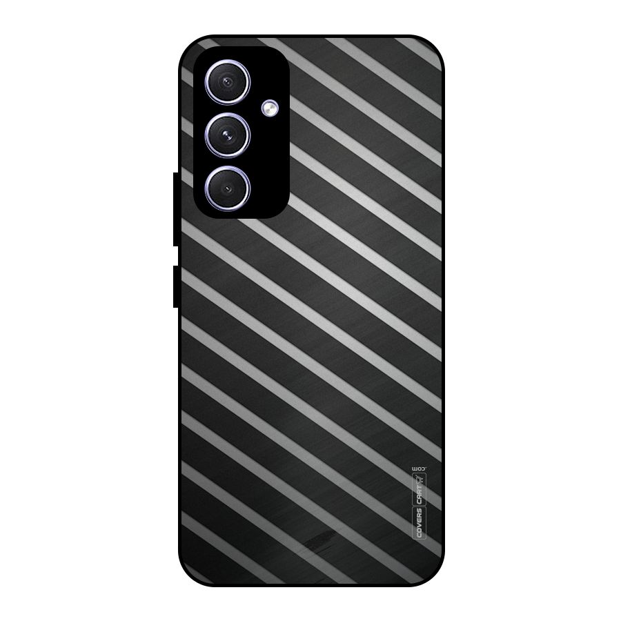 Grey And Black Stripes Metal Back Case for Galaxy A54
