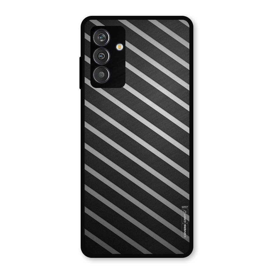 Grey And Black Stripes Metal Back Case for Galaxy F13