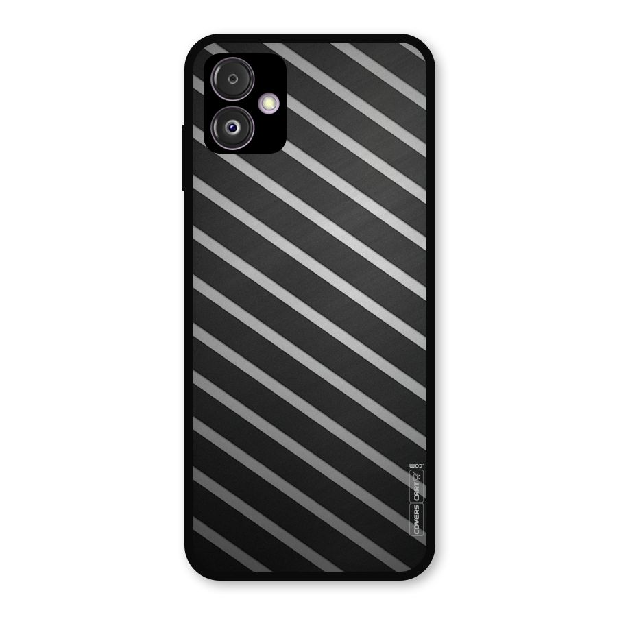 Grey And Black Stripes Metal Back Case for Galaxy F14
