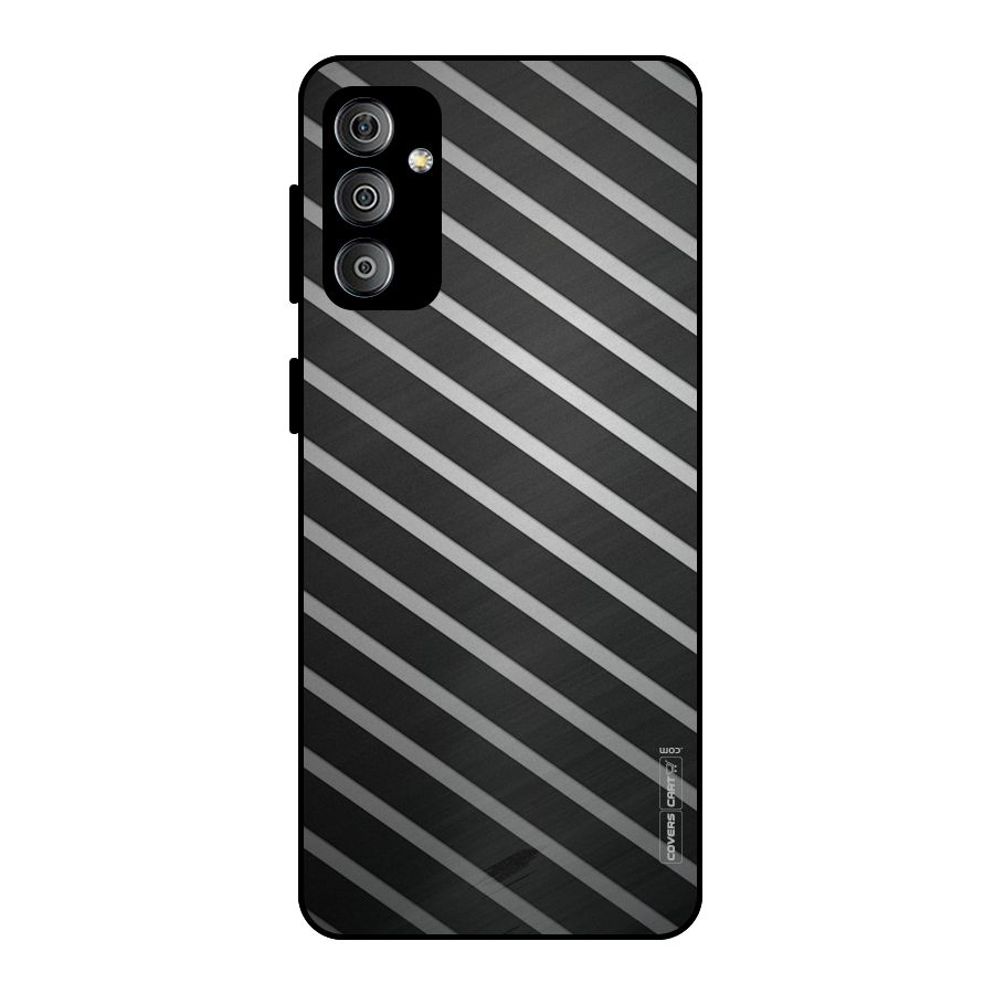 Grey And Black Stripes Metal Back Case for Galaxy F23
