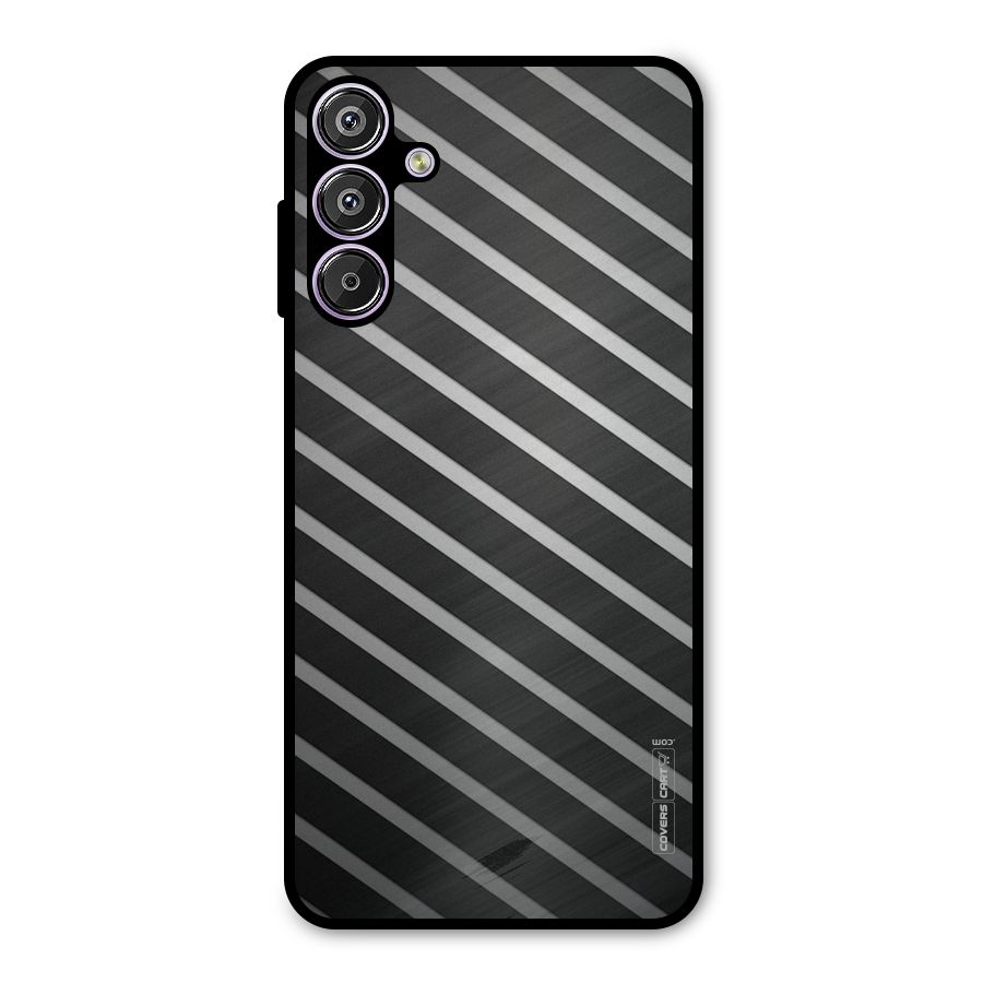 Grey And Black Stripes Metal Back Case for Galaxy M15