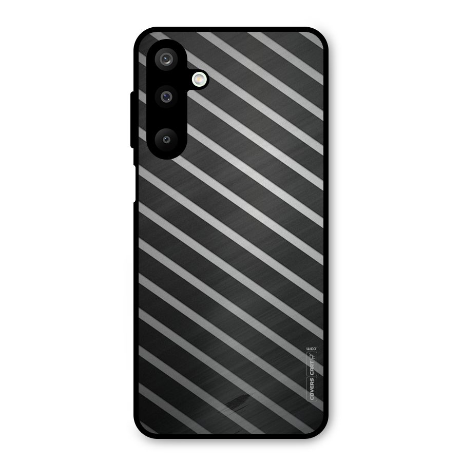 Grey And Black Stripes Metal Back Case for Galaxy M16