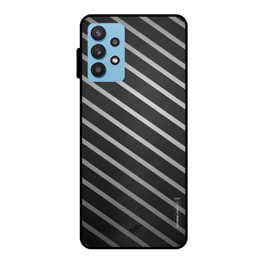 Grey And Black Stripes Metal Back Case for Galaxy M32 5G