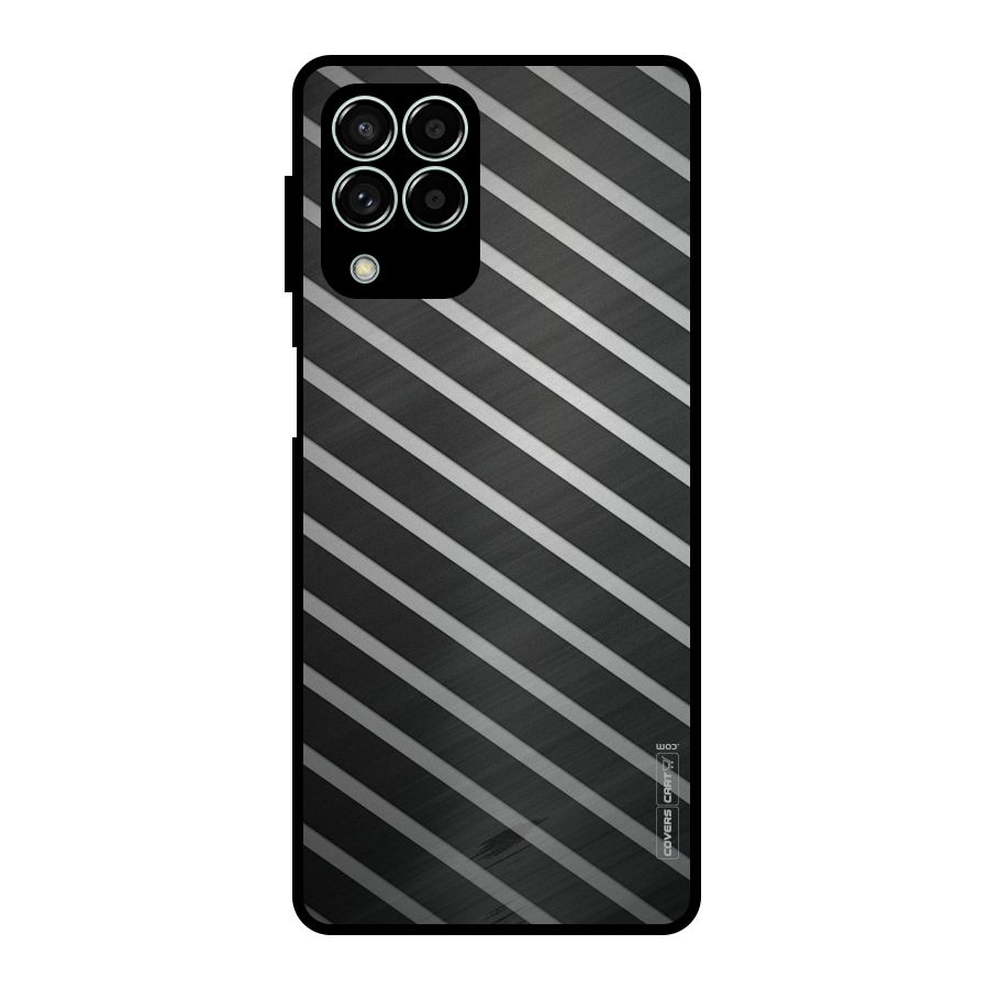 Grey And Black Stripes Metal Back Case for Galaxy M33