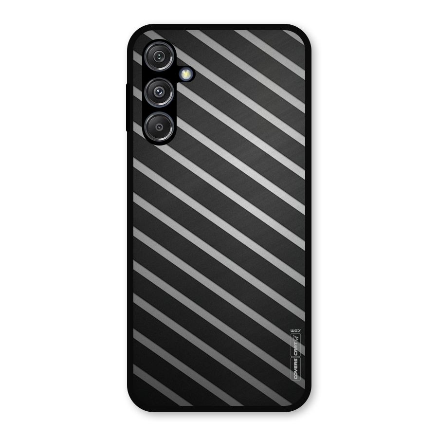 Grey And Black Stripes Metal Back Case for Galaxy M34 5G