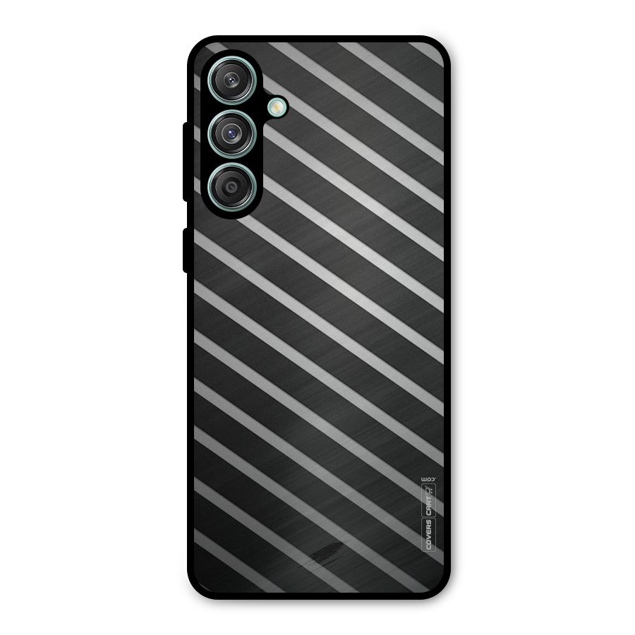 Grey And Black Stripes Metal Back Case for Galaxy M55 5G