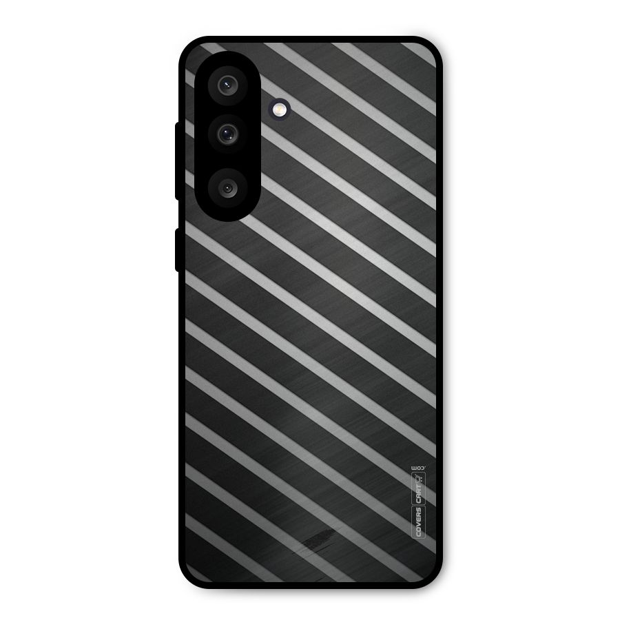 Grey And Black Stripes Metal Back Case for Galaxy M56