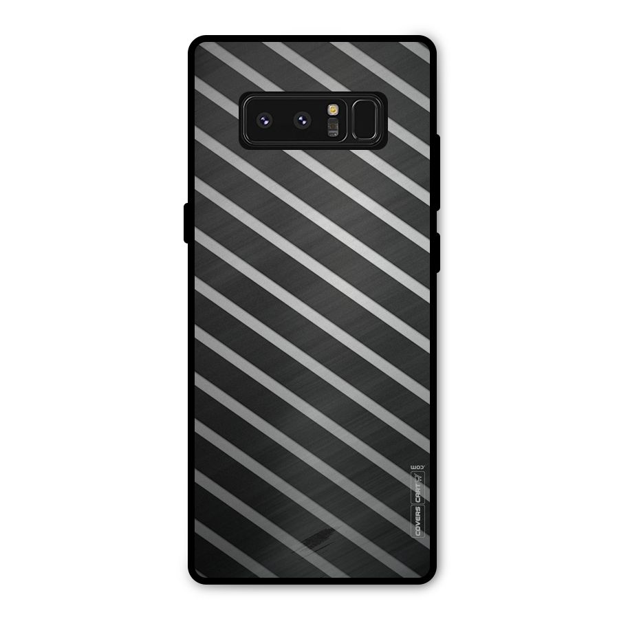 Grey And Black Stripes Metal Back Case for Galaxy Note 8