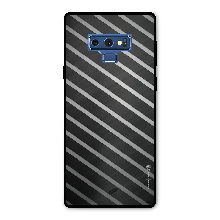 Grey And Black Stripes Metal Back Case for Galaxy Note 9