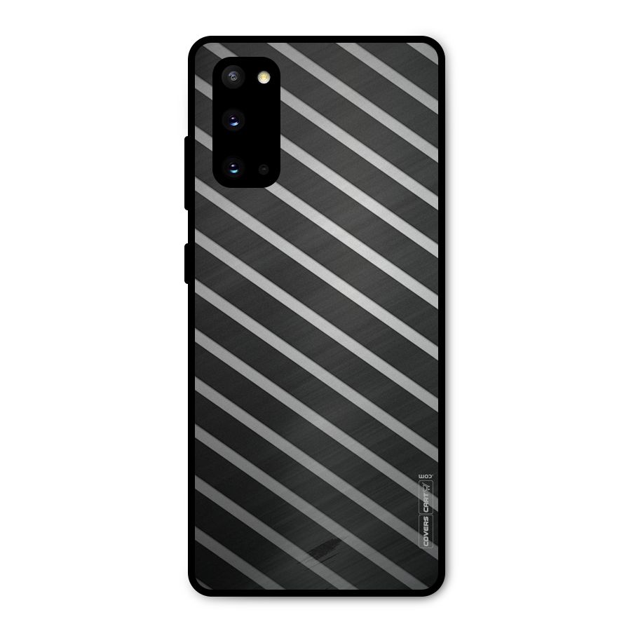 Grey And Black Stripes Metal Back Case for Galaxy S20