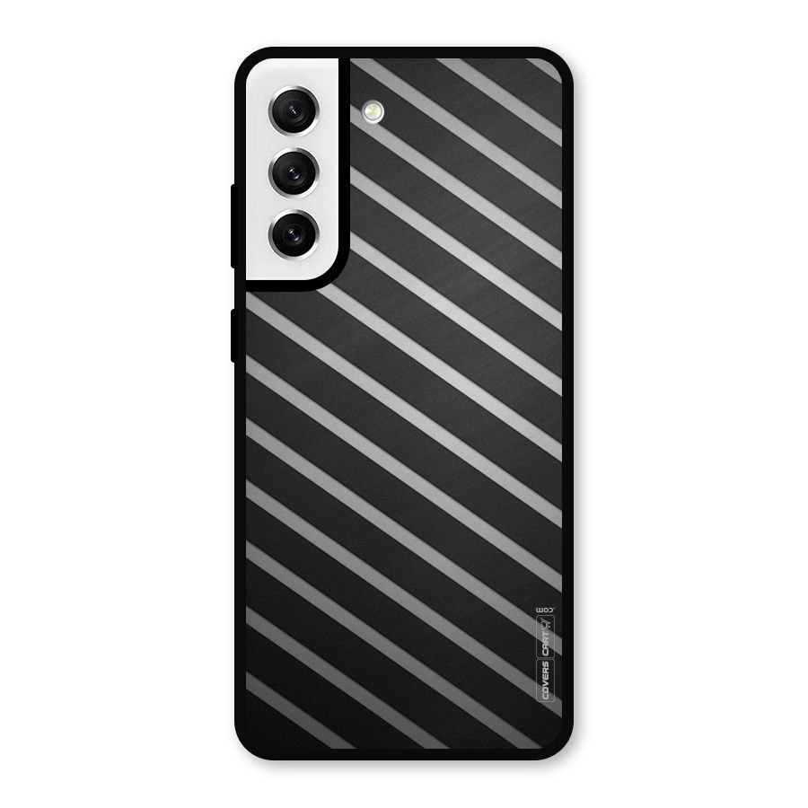 Grey And Black Stripes Metal Back Case for Galaxy S21 FE 5G