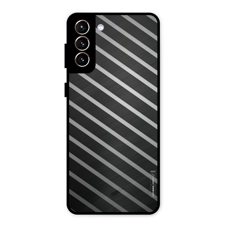 Grey And Black Stripes Metal Back Case for Galaxy S21 Plus