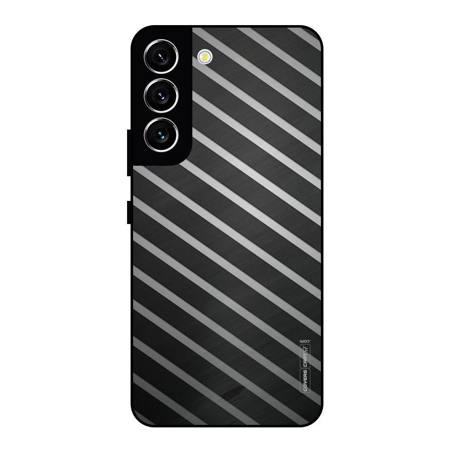Grey And Black Stripes Metal Back Case for Galaxy S22 5G