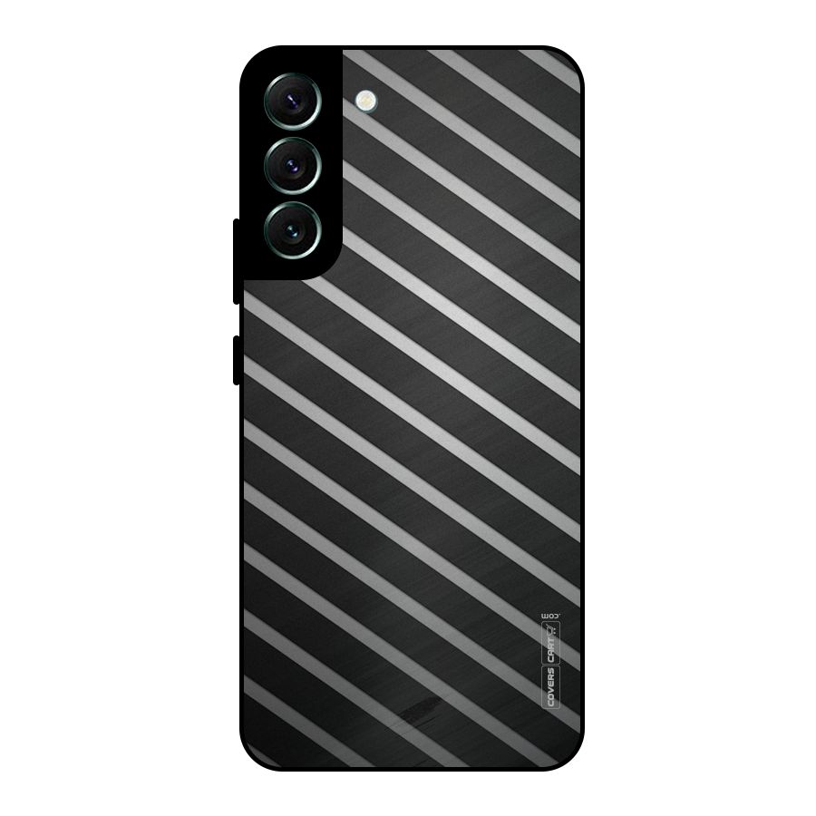 Grey And Black Stripes Metal Back Case for Galaxy S22 Plus 5G