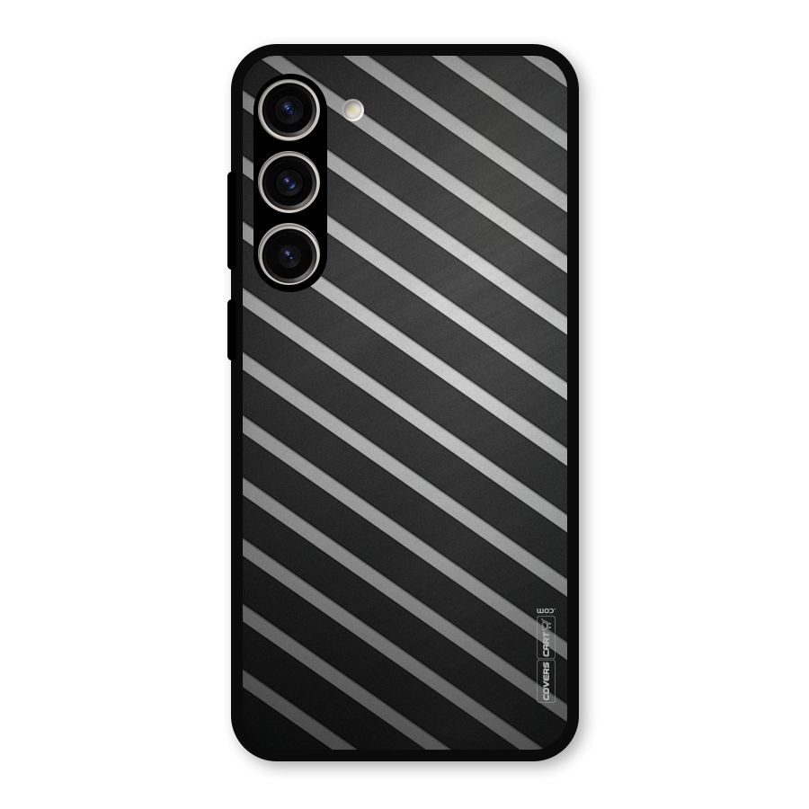 Grey And Black Stripes Metal Back Case for Galaxy S23 Plus