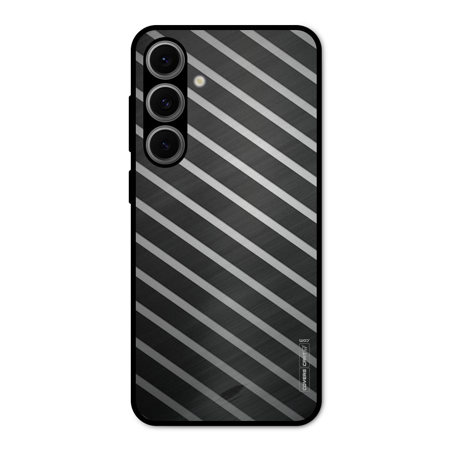 Grey And Black Stripes Metal Back Case for Galaxy S24 FE