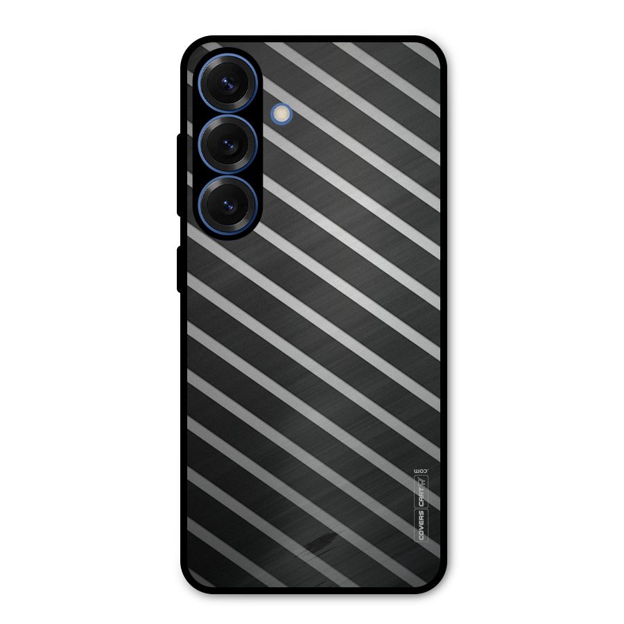 Grey And Black Stripes Metal Back Case for Galaxy S25