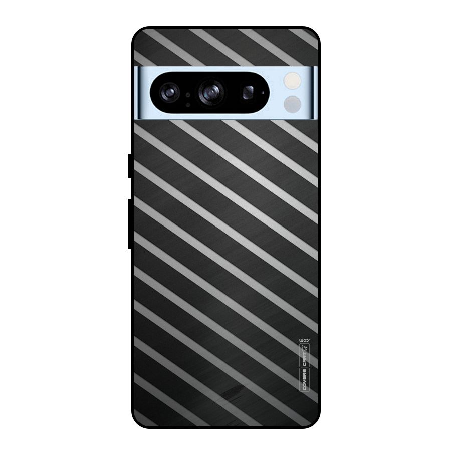 Grey And Black Stripes Metal Back Case for Google Pixel 8 Pro