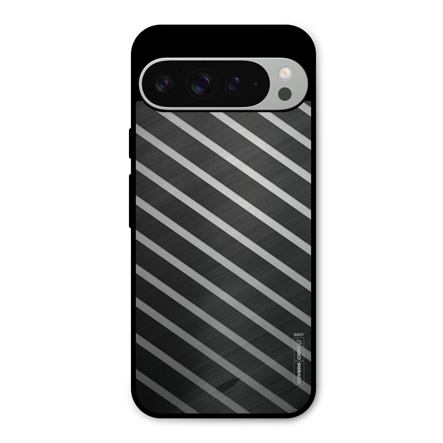 Grey And Black Stripes Metal Back Case for Google Pixel 9 Pro XL