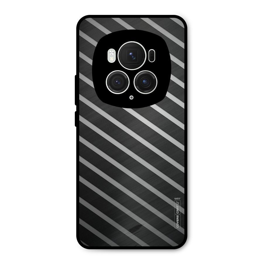 Grey And Black Stripes Metal Back Case for Honor Magic6 Pro