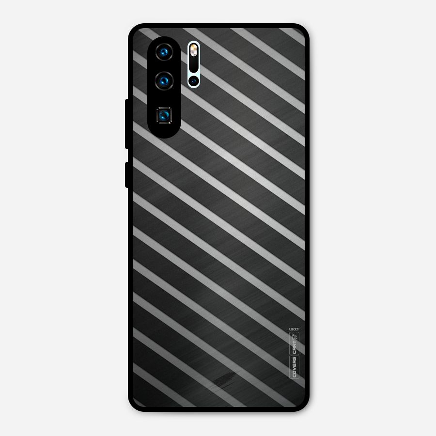 Grey And Black Stripes Metal Back Case for Huawei P30 Pro