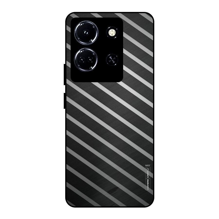 Grey And Black Stripes Metal Back Case for Infinix Note 30 5G