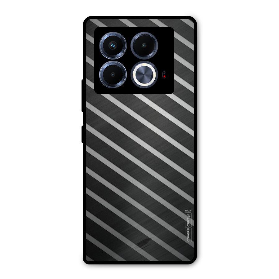 Grey And Black Stripes Metal Back Case for Infinix Note 40 5G