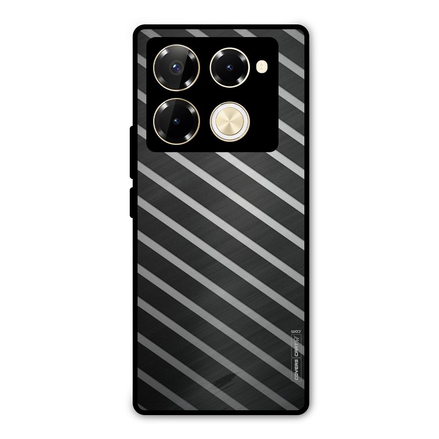 Grey And Black Stripes Metal Back Case for Infinix Note 40 Pro