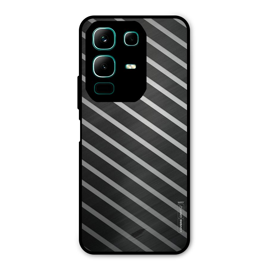 Grey And Black Stripes Metal Back Case for Infinix Note 50x