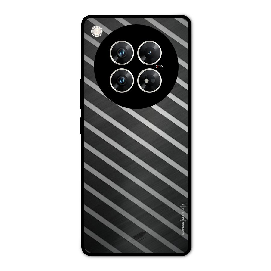 Grey And Black Stripes Metal Back Case for Infinix Zero 40 5G