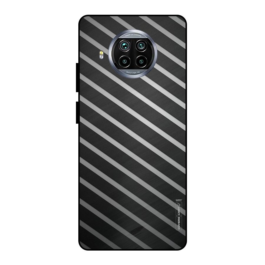 Grey And Black Stripes Metal Back Case for Mi 10i