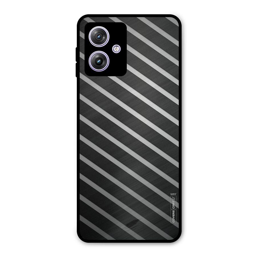 Grey And Black Stripes Metal Back Case for Moto G64