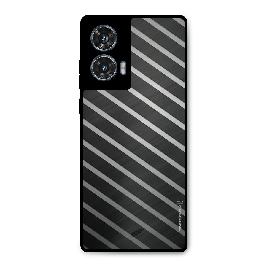 Grey And Black Stripes Metal Back Case for Motorola Edge 50 Fusion