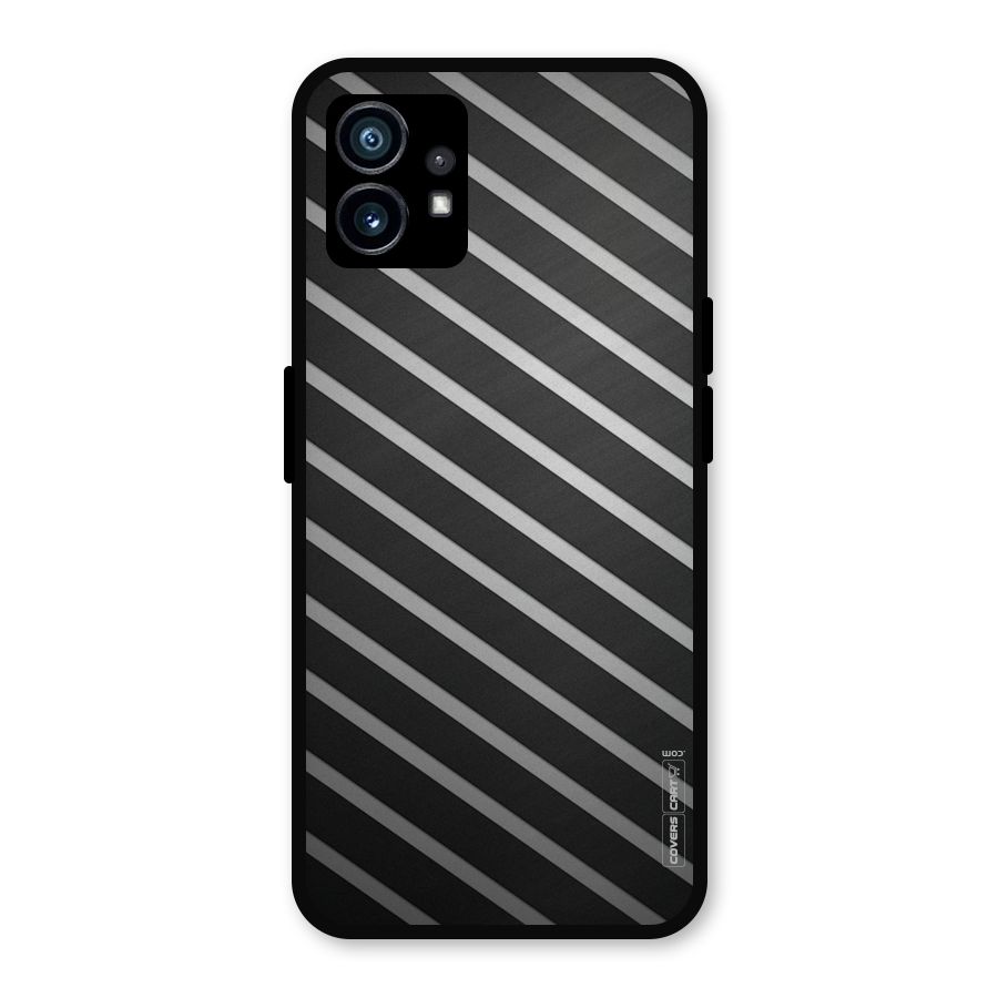 Grey And Black Stripes Metal Back Case for Nothing Phone 1
