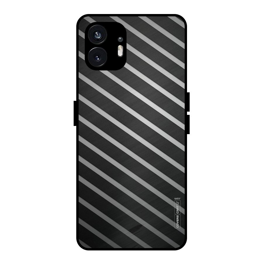 Grey And Black Stripes Metal Back Case for Nothing Phone 2