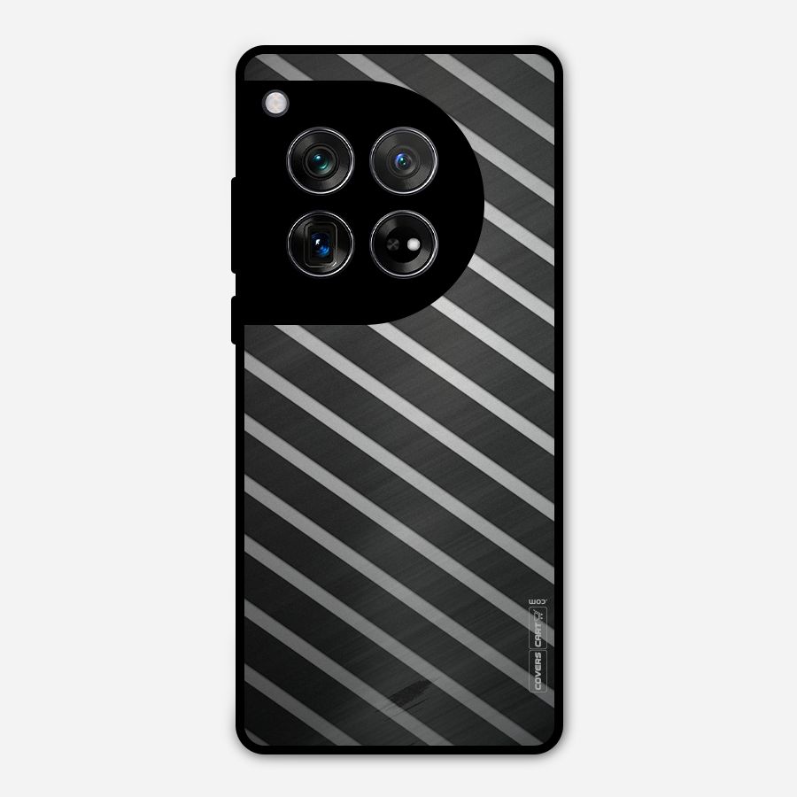 Grey And Black Stripes Metal Back Case for OnePlus 12