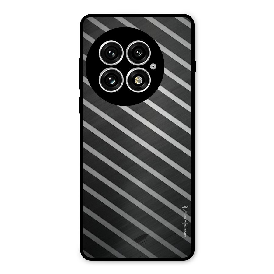 Grey And Black Stripes Metal Back Case for OnePlus 13