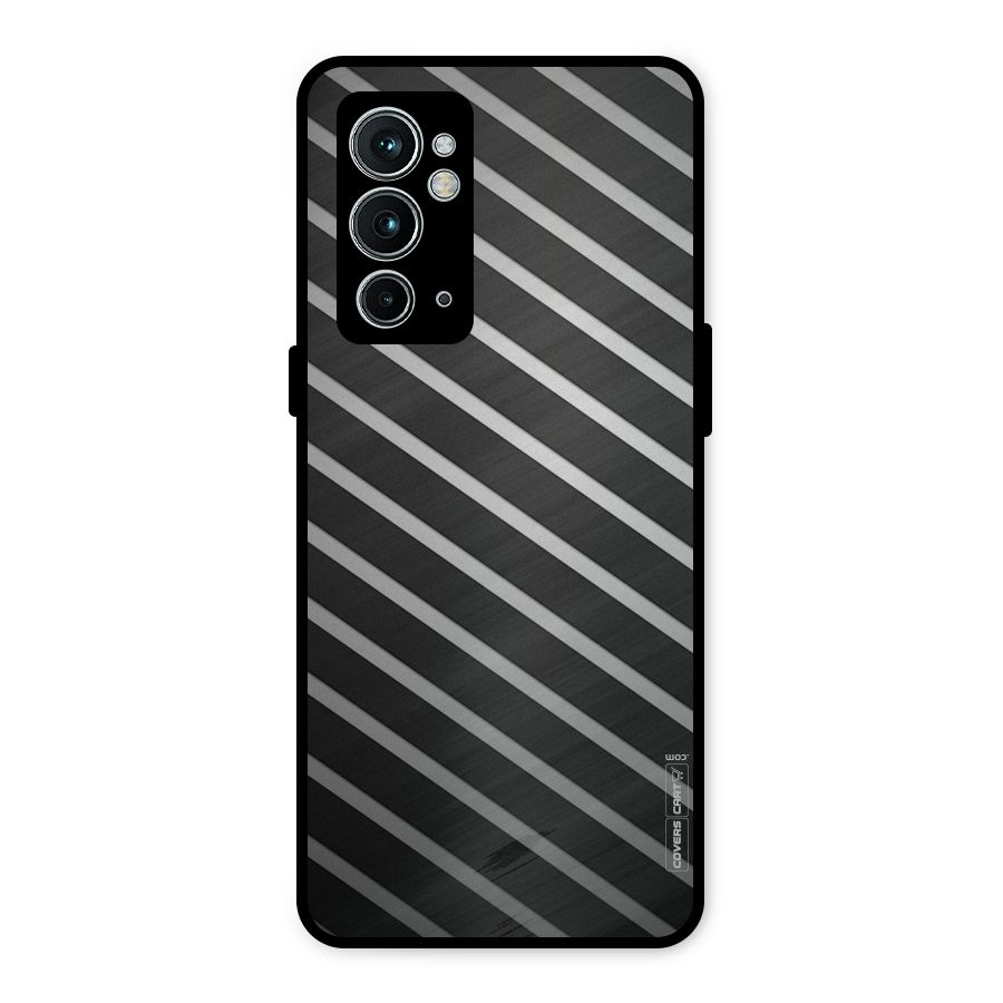 Grey And Black Stripes Metal Back Case for OnePlus 9RT 5G