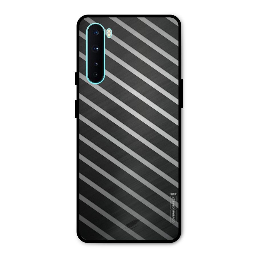 Grey And Black Stripes Metal Back Case for OnePlus Nord