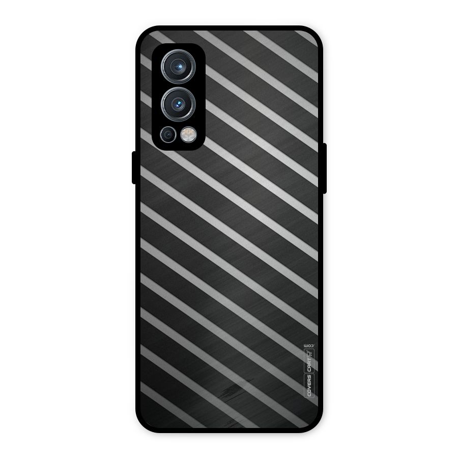 Grey And Black Stripes Metal Back Case for OnePlus Nord 2 5G