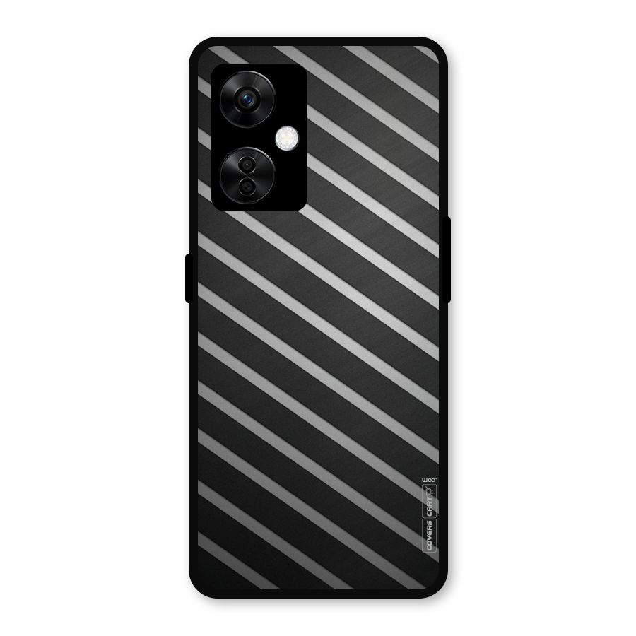 Grey And Black Stripes Metal Back Case for OnePlus Nord CE 3 Lite