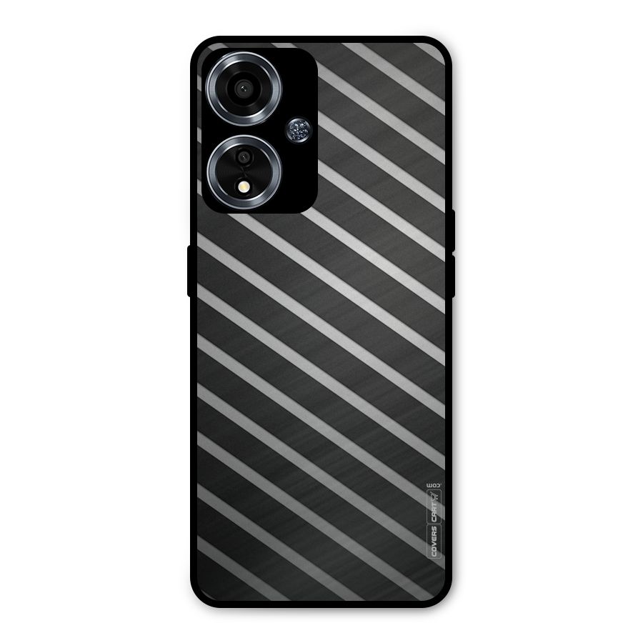 Grey And Black Stripes Metal Back Case for Oppo A59