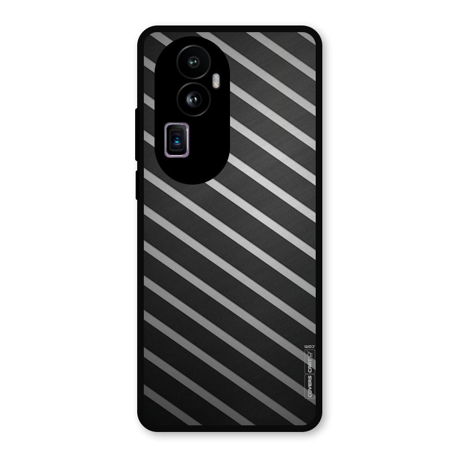 Grey And Black Stripes Metal Back Case for Oppo Reno10 Pro Plus