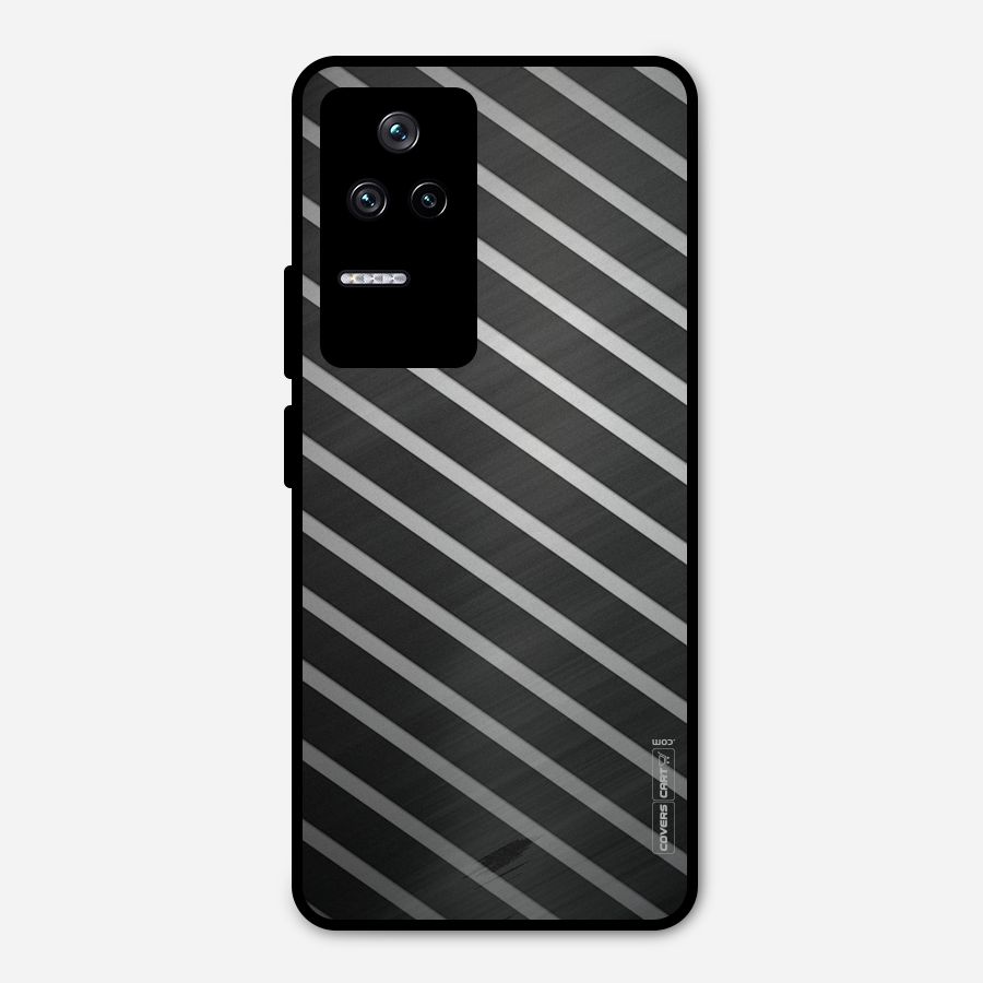 Grey And Black Stripes Metal Back Case for Poco F4 5G