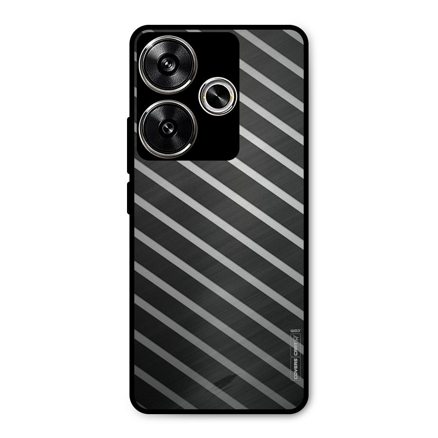 Grey And Black Stripes Metal Back Case for Poco F6